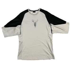 Nike Kobe Bryant Sheath Logo Dri-FIT Long Sleeve Shirt Mens Medium Grey Black